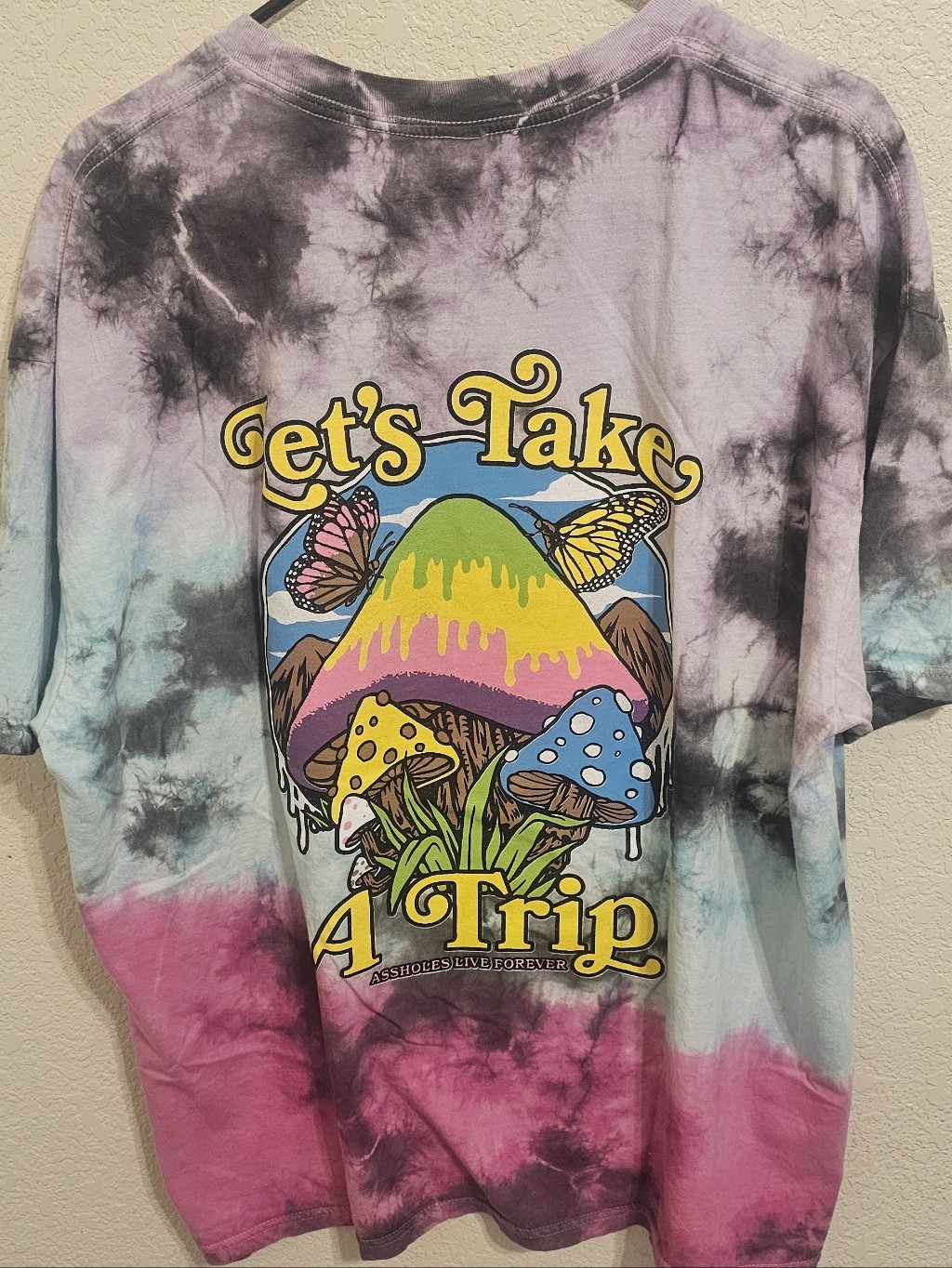 Assholes Live Forever "Let's Take A Trip" Mushroom Tie Dye T Shirt